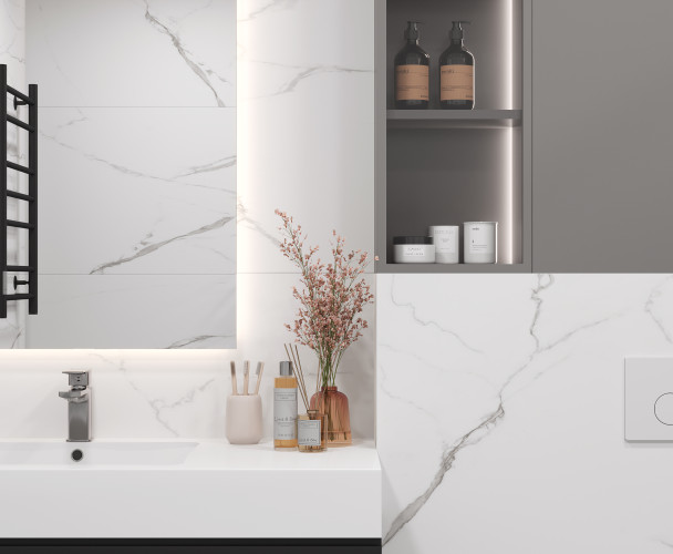 Mars Grey Керамогранит белый 60x120 Матовый Карвинг