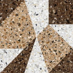 Терраццо 3Д Керамогранит бежево-коричневый калейдоскоп 50х50