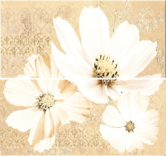 Sfumato Beige Панно Floret - комплект из 2 плиток 505x201 мм/505x402 мм/6