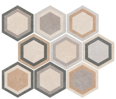 Traffic Combi HEX 25 плитка напольная 250х220 мм/37,44 (микс разных рисунков в 1 коробке)