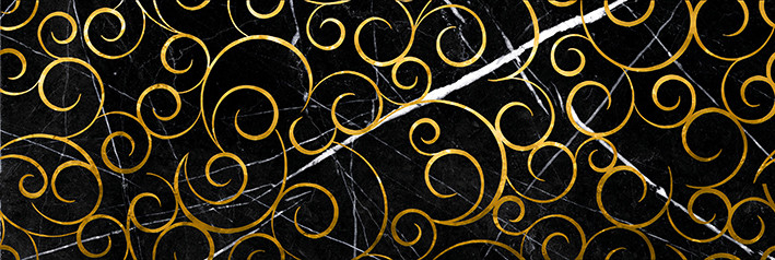 Миланезе дизайн Декор Флорал неро 1664-0148 20х60