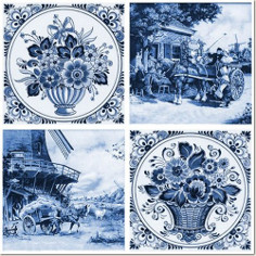 Фландрия голубой Декор 14-03-61-136-3 20х20