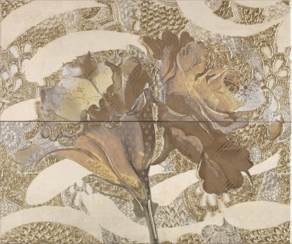 Frades Conjunto Floral Beige Панно комплект из 2 плиток 250х600 мм/500х600 мм