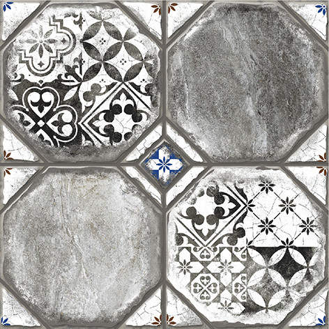 Брюгге 1Д тип 2 Керамогранит чёрный узор 40х40