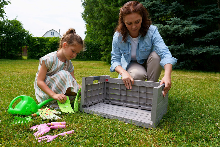 Ящик пластиковый складной Toomax Florida 50л, светло-серый