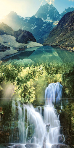 Waterfall mountains P3D259 Панно из 3-х плиток 30х60