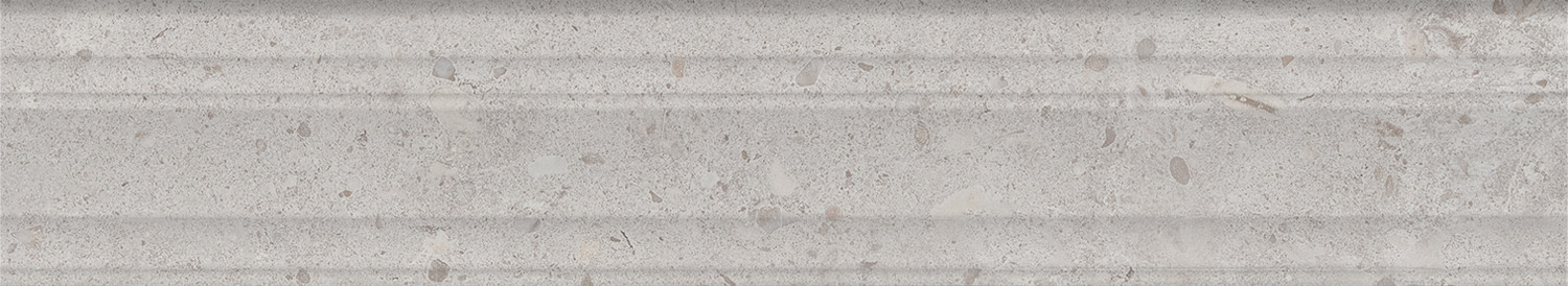 Риккарди Бордюр серый светлый матовый структура обрезной BLF010R 40x7,3