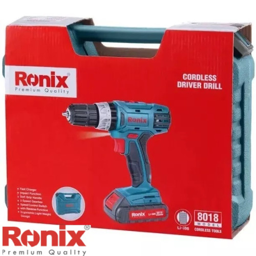 Аккумуляторная дрель-шуруповерт 18 Вт Ronix 8018V