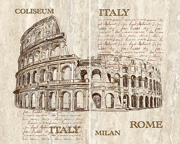 Efes coliseum Панно из 2-х плиток 50x40