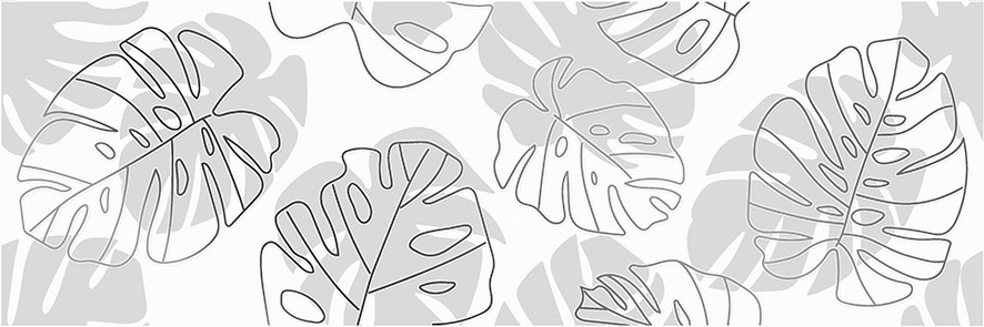 Glory Вставка белая листья 15920 25х75