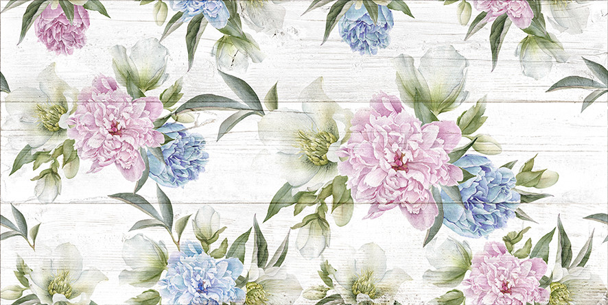 Land Плитка настенная белый узор 08-00-01-2672 20х40