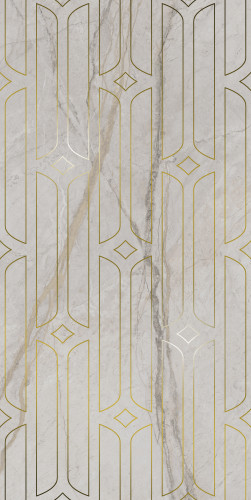 Ифран Декор серый светлый глянцевый обрезной KMD3STA029BR 60x119,5x0,9