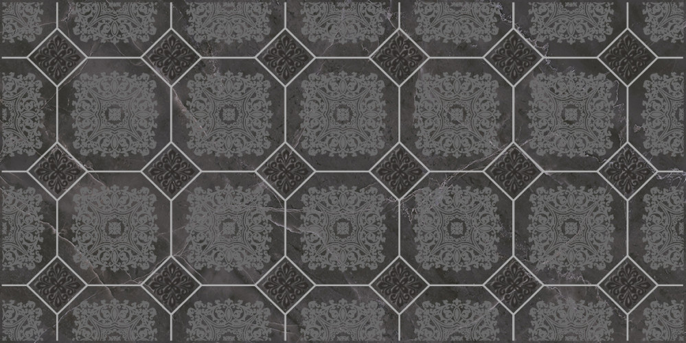 Olimpus Grand Декор чёрный 25х50