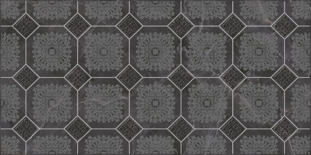 Olimpus Grand Декор чёрный 25х50